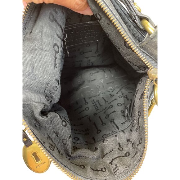 Fossil Long Live Vintage Womens Black  Leather Crossbody Handbag SKU 8779 - Picture 14 of 16